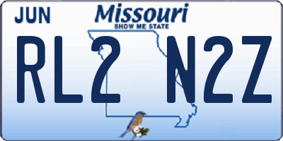 MO license plate RL2N2Z