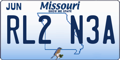 MO license plate RL2N3A
