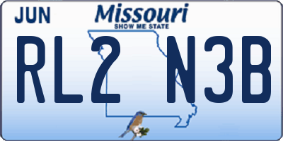 MO license plate RL2N3B