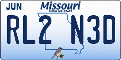 MO license plate RL2N3D