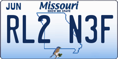 MO license plate RL2N3F