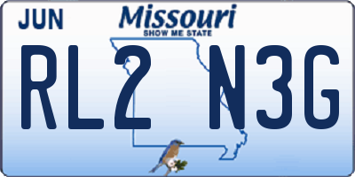 MO license plate RL2N3G