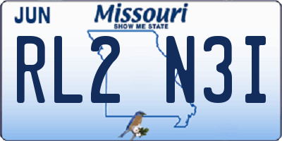 MO license plate RL2N3I