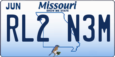 MO license plate RL2N3M