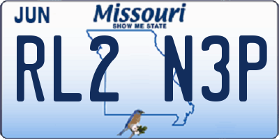 MO license plate RL2N3P