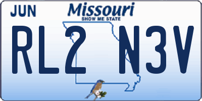 MO license plate RL2N3V