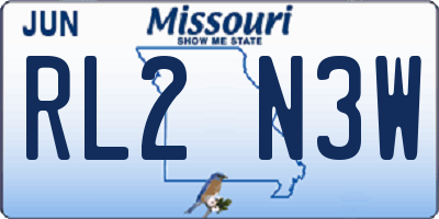 MO license plate RL2N3W