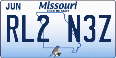MO license plate RL2N3Z