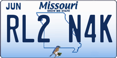 MO license plate RL2N4K