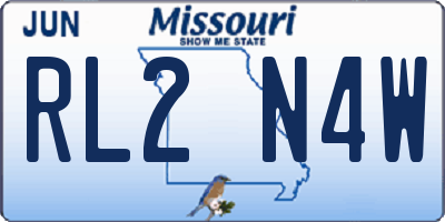 MO license plate RL2N4W