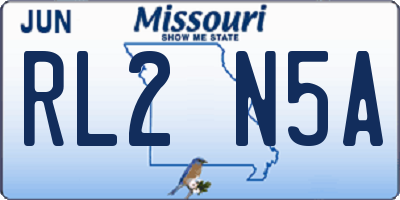 MO license plate RL2N5A
