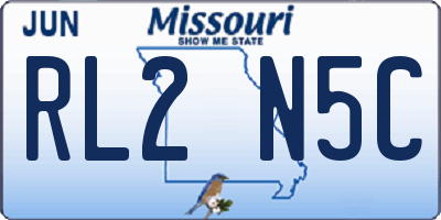 MO license plate RL2N5C