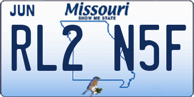 MO license plate RL2N5F