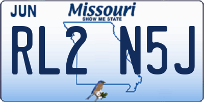 MO license plate RL2N5J