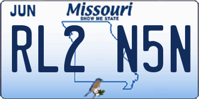 MO license plate RL2N5N