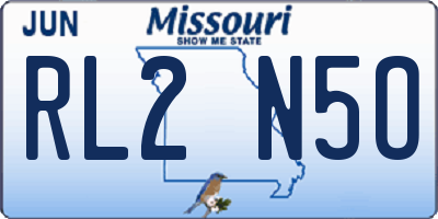 MO license plate RL2N5O