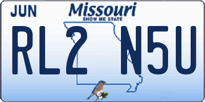 MO license plate RL2N5U