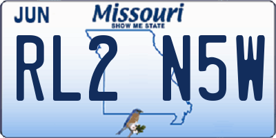 MO license plate RL2N5W