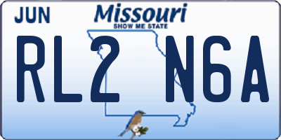 MO license plate RL2N6A