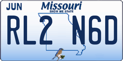 MO license plate RL2N6D