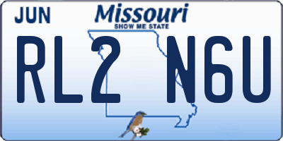 MO license plate RL2N6U
