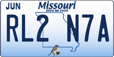 MO license plate RL2N7A