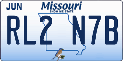 MO license plate RL2N7B