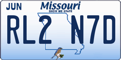 MO license plate RL2N7D