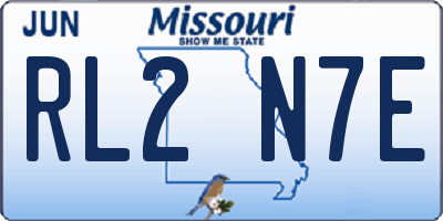 MO license plate RL2N7E