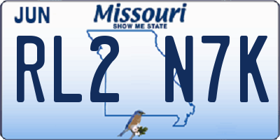 MO license plate RL2N7K