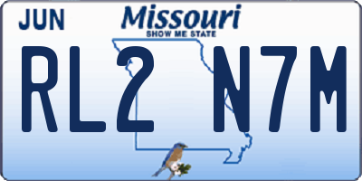 MO license plate RL2N7M
