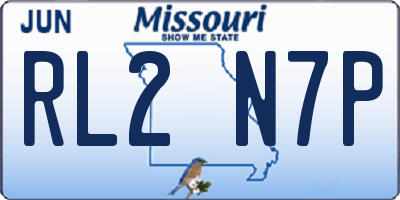 MO license plate RL2N7P