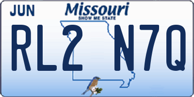 MO license plate RL2N7Q