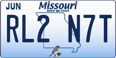 MO license plate RL2N7T