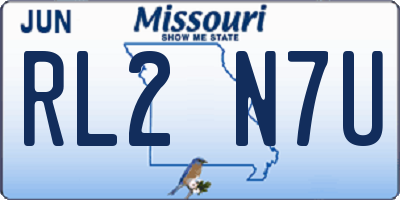 MO license plate RL2N7U