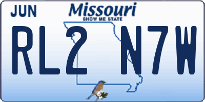 MO license plate RL2N7W