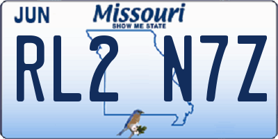 MO license plate RL2N7Z