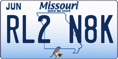 MO license plate RL2N8K