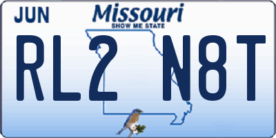 MO license plate RL2N8T