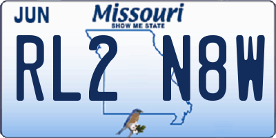MO license plate RL2N8W