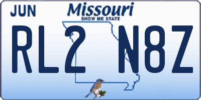 MO license plate RL2N8Z