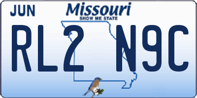 MO license plate RL2N9C