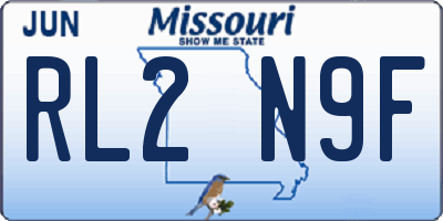 MO license plate RL2N9F