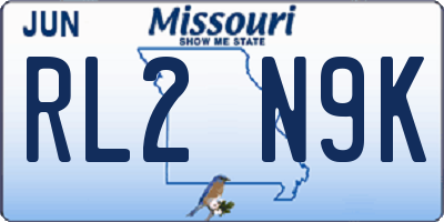 MO license plate RL2N9K