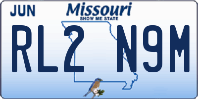 MO license plate RL2N9M