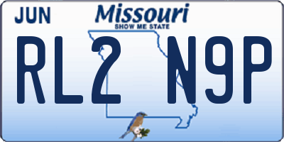 MO license plate RL2N9P