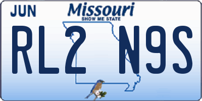 MO license plate RL2N9S