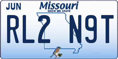 MO license plate RL2N9T