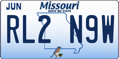 MO license plate RL2N9W