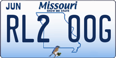 MO license plate RL2O0G
